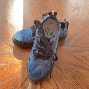 Sz 12 Blue Rip Stop Canvas Toms Low Tops